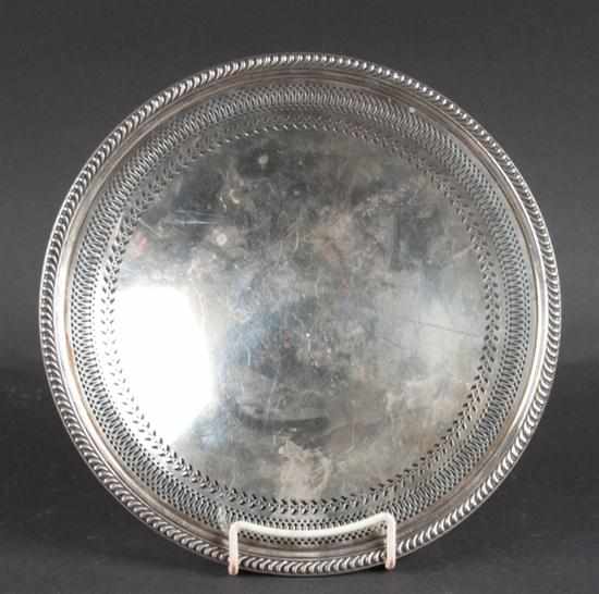 Appraisal: American sterling silver reticulated footed cake plate Estimate - pitting