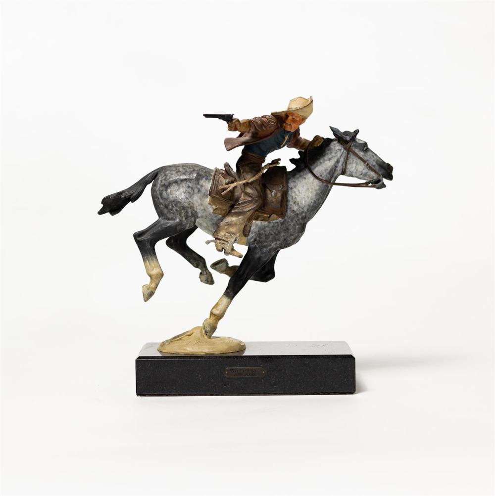 Appraisal: HARRY JACKSON American - The Pony Express polychrome bronze inscribed