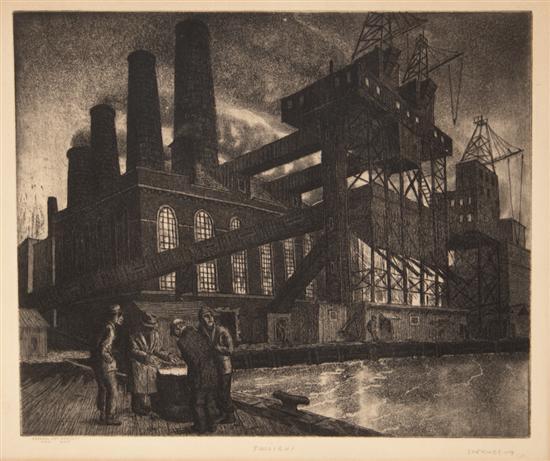 Appraisal: Harry Sternberg American - Twilight etching and aquatint signed in