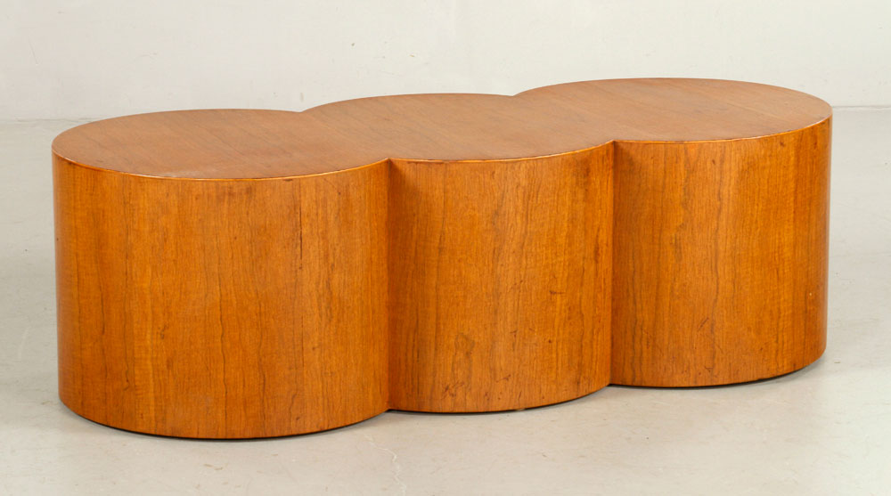 Appraisal: - Danish Modern Triple Barrel Coffee Table or Bench Danish