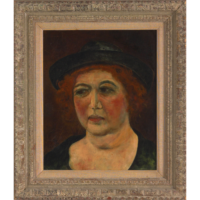 Appraisal: Clyde J Singer attribution Portrait of Lillian Freeman oil on