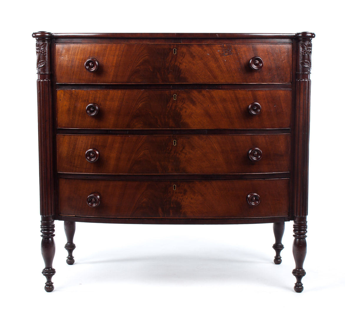 Appraisal: American Classical mahogany chest attributed to Samuel McIntyre Salem Massachusetts