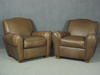 Appraisal: CLUB CHAIRS - PAIR OF LEATHER COVERED ARTS AND CRAFTS