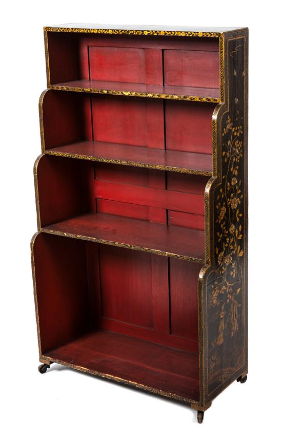 Appraisal: Sale Lot A Regency Chinoiserie Decorated Waterfall Bookcase th century