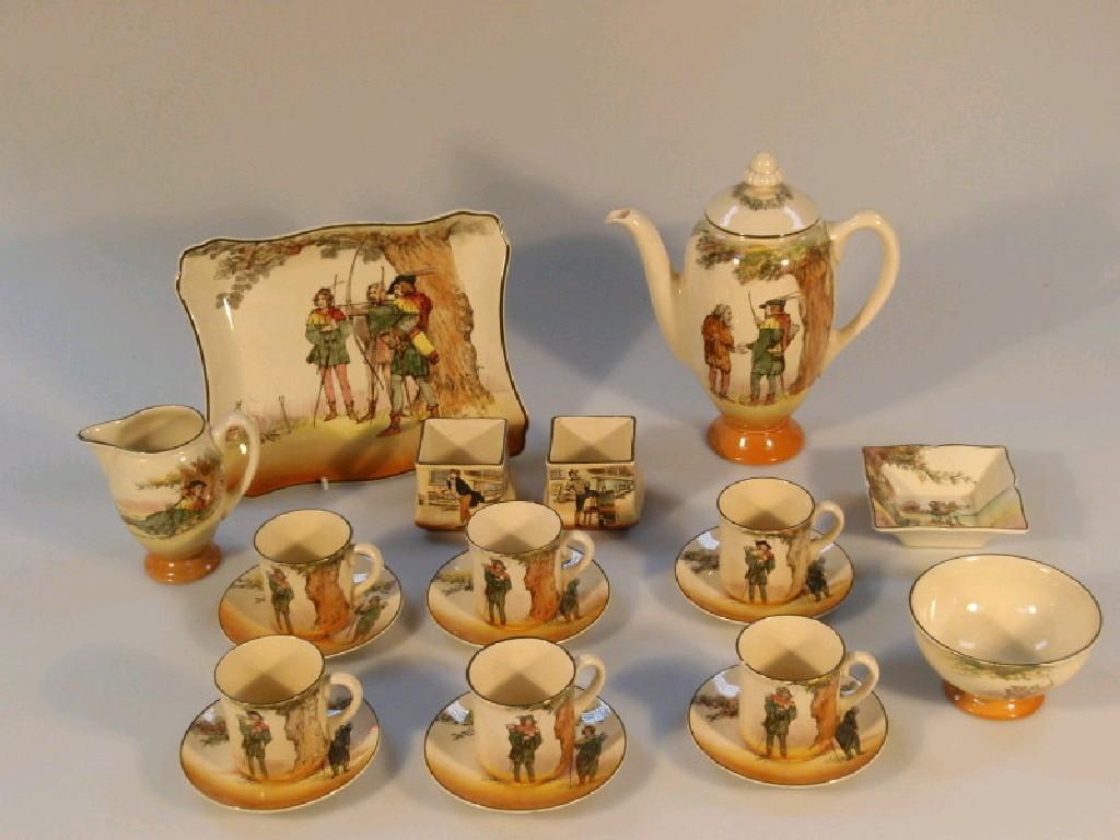 Appraisal: A Royal Doulton pottery Robin Hood Series ware coffee service