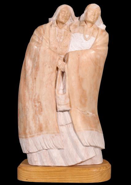 Appraisal: TIM WASHBURN B CARVED ALABASTER SCULPTURETimothy Washburn Navajo Born signed