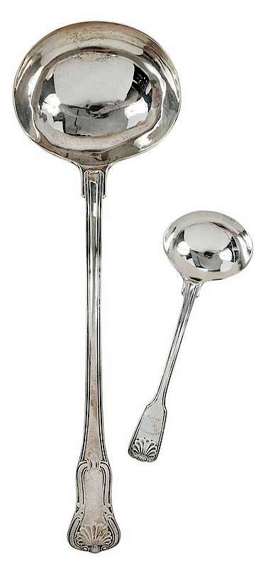 Appraisal: Two Paul Storr English Silver Ladles London early th century