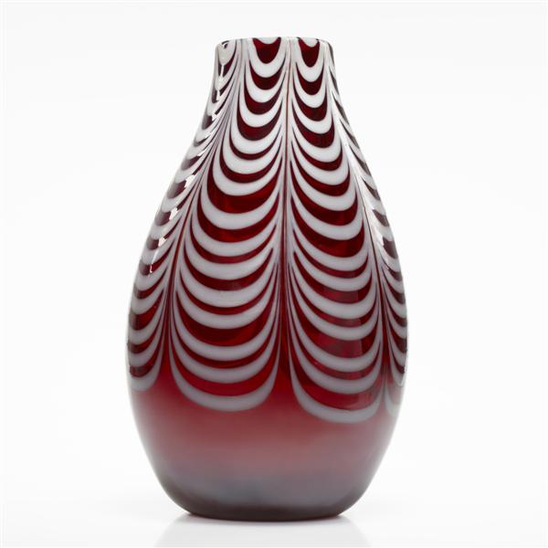 Appraisal: Fulvio Bianconi vase model Venini Italy deep red glass with