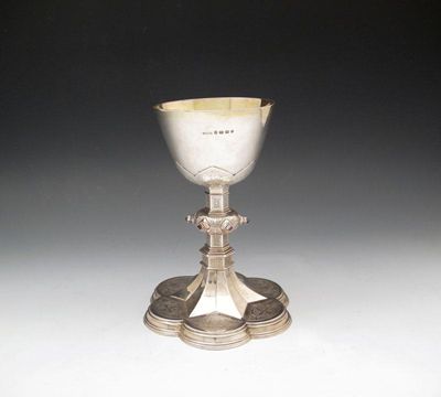 Appraisal: A Victorian silver Gothic revival chalice by John Hardman and