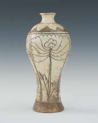 Appraisal: A Korean Punchong Maebyong Vase Thickly potted Maebyong vase with