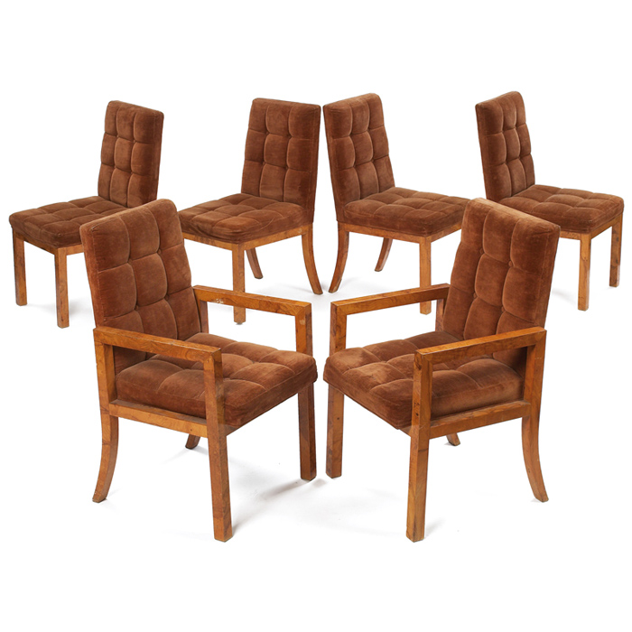 Appraisal: Milo Baughman dining chairs set of six two armchairs and