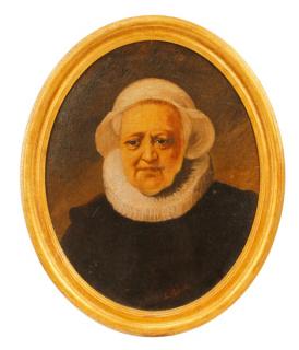 Appraisal: L Ruhnau Portrait of an Older Woman Oil L Ruhnau