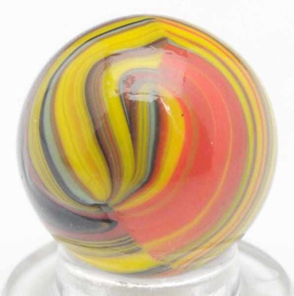 Appraisal: Christensen Agate Striped Opaque Marble Striking color combination of electric