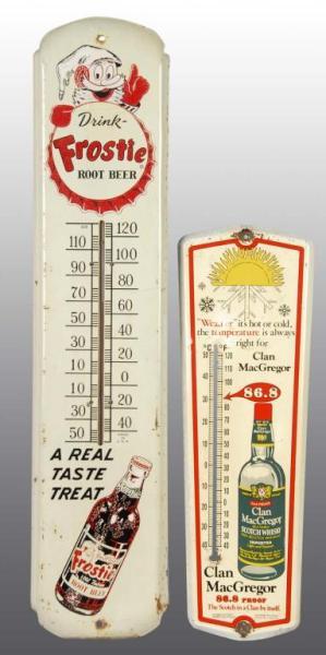 Appraisal: Lot of Metal Drink Thermometers Description Includes Frostie Root Beer