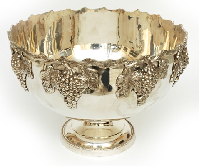 Appraisal: A SUBSTANTIAL SILVER PLATE PUNCH BOWL Globular with a moulded