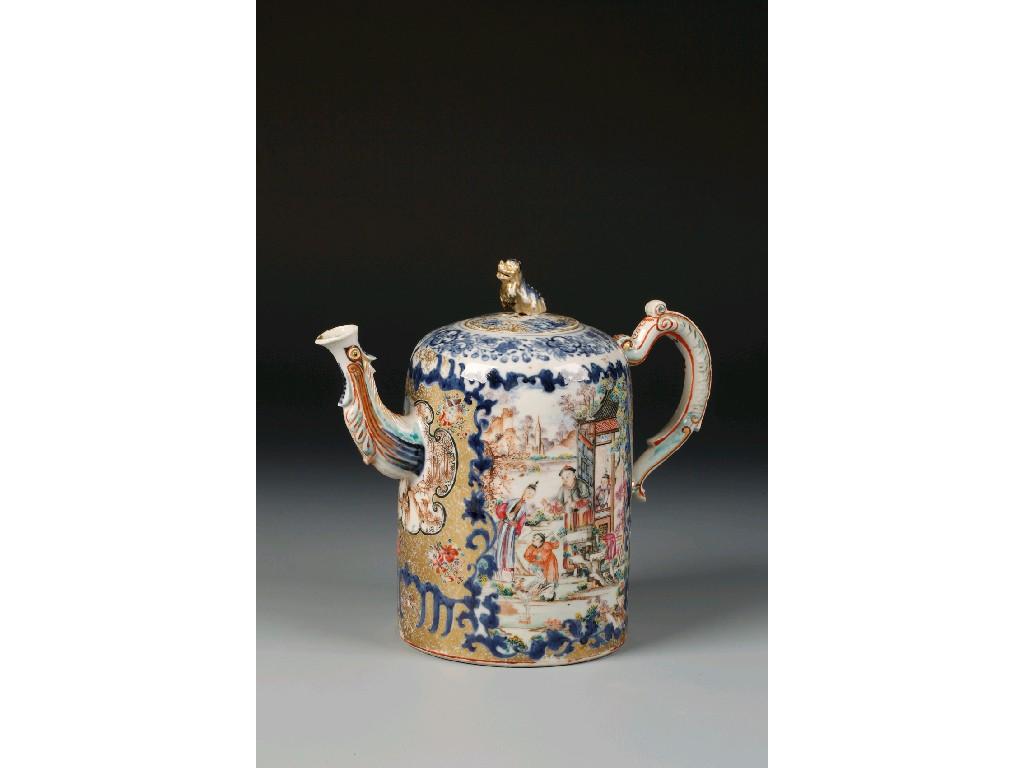 Appraisal: A CHINESE EXPORT MANDARIN PALLETE TEAPOT AND COVER decorated with