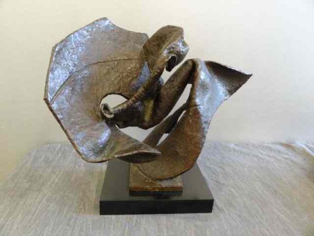 Appraisal: Signed Midcentury Abstract Bronze Signed illegibly on base From a