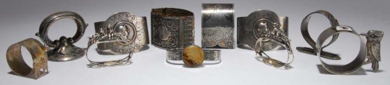 Appraisal: Lot of Napkin Rings Description One with an enamel shield