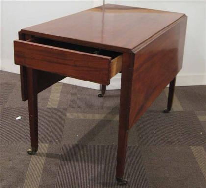 Appraisal: English mahogany pembroke table c Two drop side leaves and