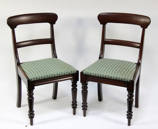 Appraisal: A set of five William IV mahogany dining chairs on