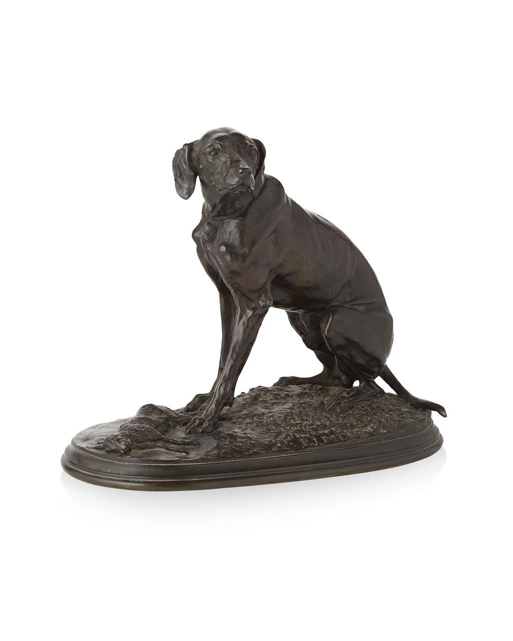 Appraisal: PIERRE-JULES MENE FRENCH - HOUND bronze dark brown patina the