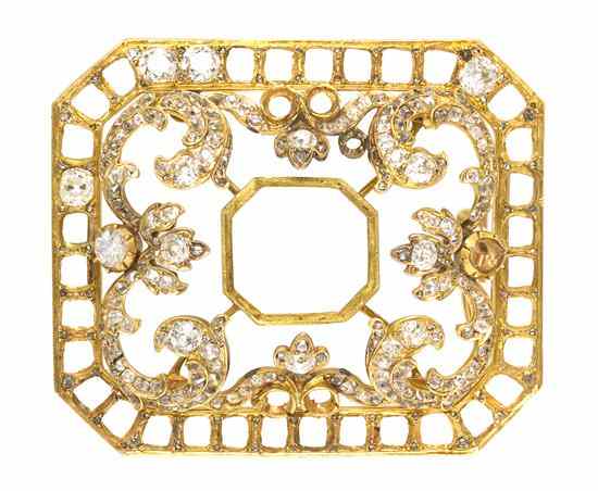 Appraisal: A Victorian Karat Yellow Gold and Diamond Buckle in an