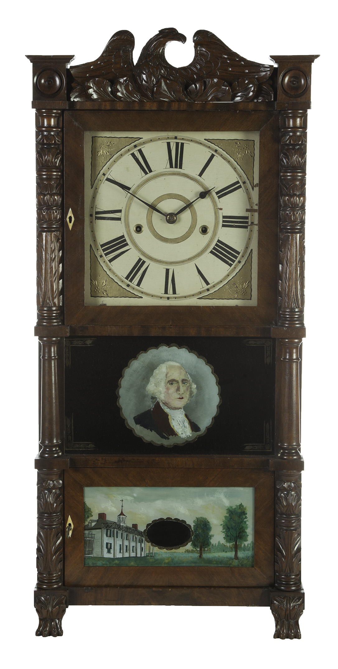 Appraisal: BARNES BARTHOLOMEW CO TRIPLE-DECKER MANTEL CLOCK American nd quarter- th