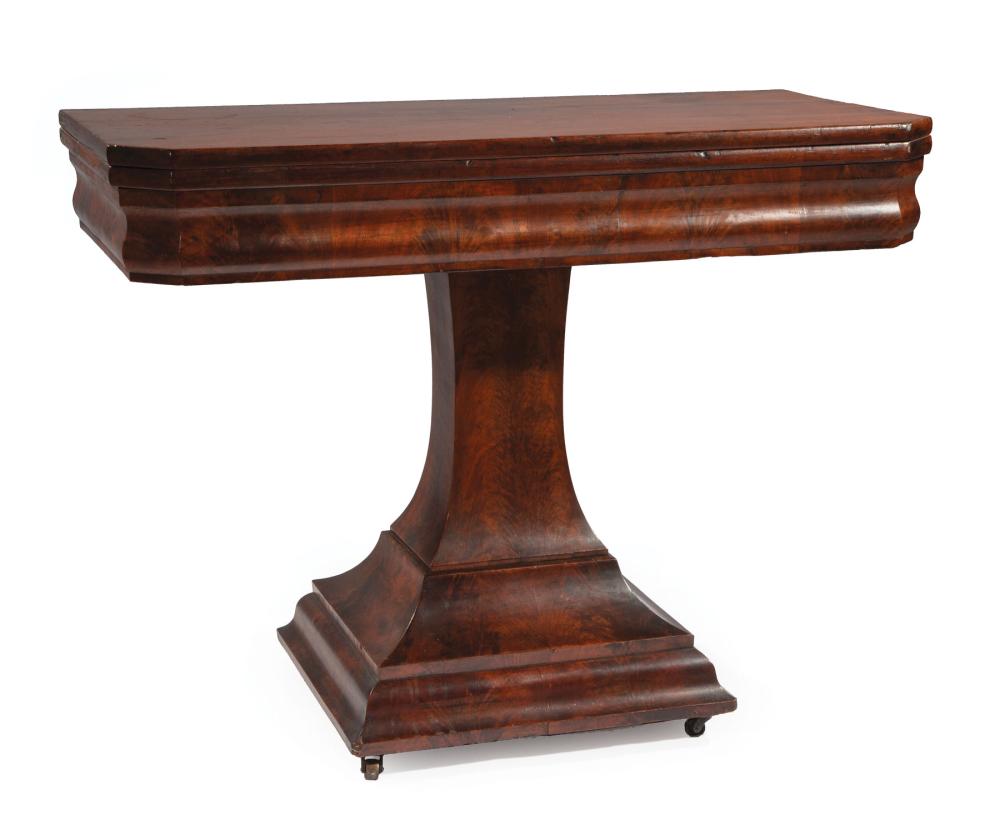 Appraisal: American Classical Carved Mahogany Games Table c foldover swivel top