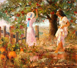 Appraisal: KENT R WALLIS BORN OIL ON CANVAS Women in a