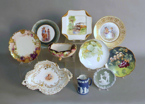 Appraisal: Six painted porcelain plates together with two bowls a Wedgwood