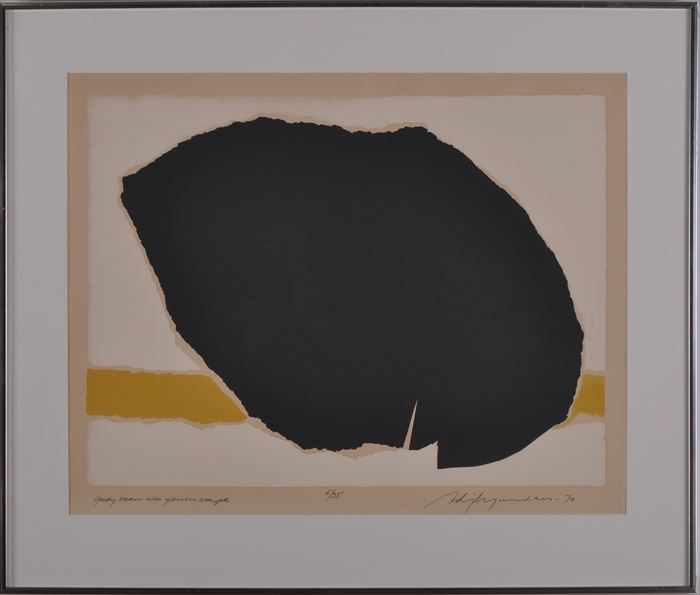 Appraisal: ADJA YUNKERS - GRAY FORM WITH YELLOW STRIPE Serigraph in