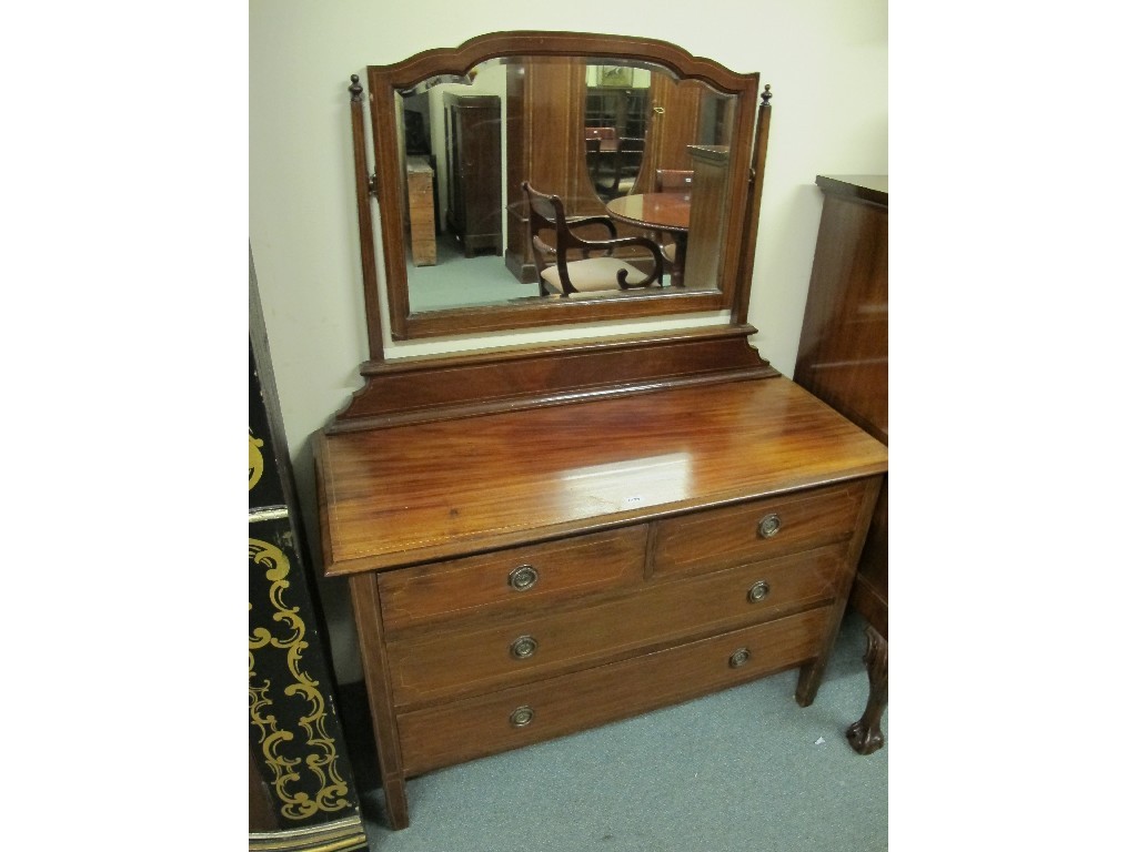 Appraisal: Edwardian mahogany inlaid dressing chest