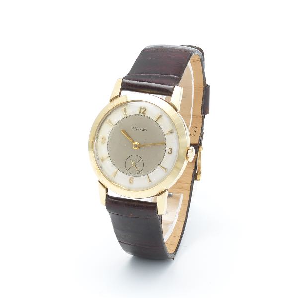 Appraisal: LE COULTRE K GOLD WATCH AND K GOLD AND LEATHER