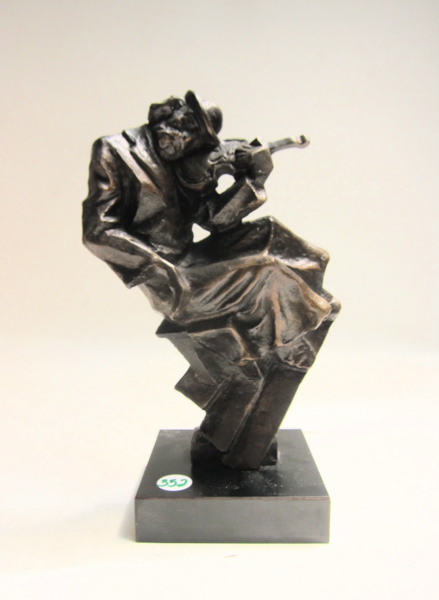 Appraisal: BARUCH SAKTSIER BRONZE SCULPTURE Israel USSR born A standing musician