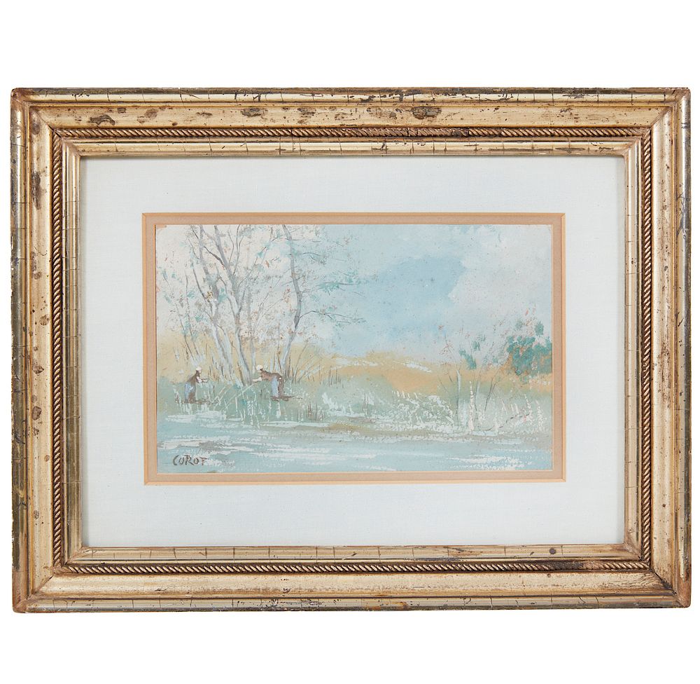 Appraisal: J B C Corot - Painting Pres Villiers Framed J