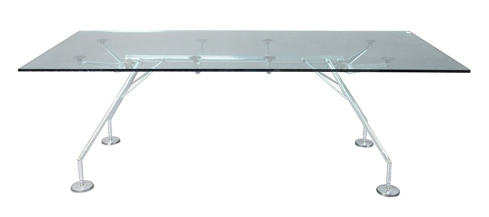 Appraisal: Lord Norman Foster Tecno Nomos Table having clear glass rectangle