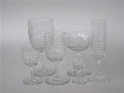 Appraisal: Suite of Baccarat 'Nancy Champ' pattern cut crystal stemware th