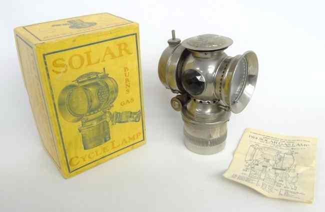 Appraisal: Solar carbide lamp with box