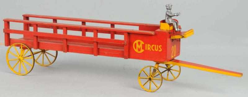 Appraisal: Wooden Circus Wagon Toy Description American Separate nickel driver Back