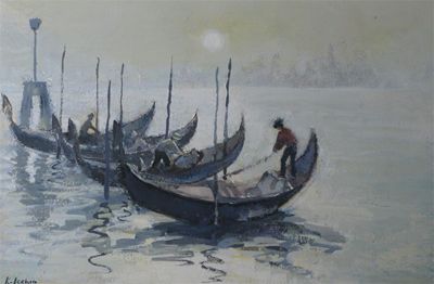 Appraisal: Ken Leech th Century Early morning Venice Signed signed dated