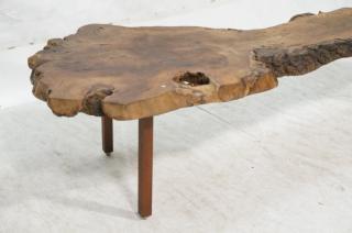 Appraisal: Natural Wood Tree Slab Coffee Cocktail Table Fre Natural Wood