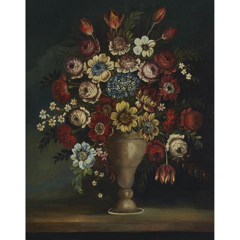 Appraisal: th Century European PAIR OF STILL LIFES MIXED SUMMER FLOWERS