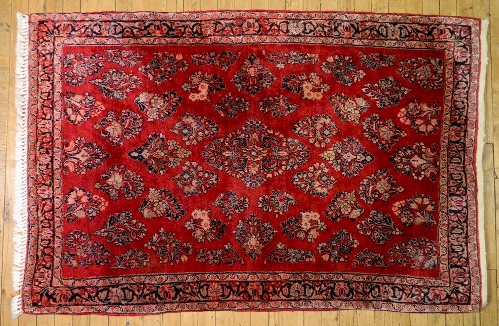 Appraisal: Red Sarouk rug Red Sarouk rug ' '' x '