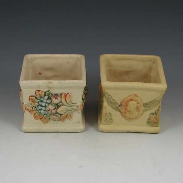 Appraisal: Two Small Box Planters ivory and yellow ''h one with