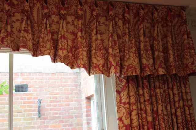 Appraisal: TWO PAIRS OF CURTAINS and matching pelmets