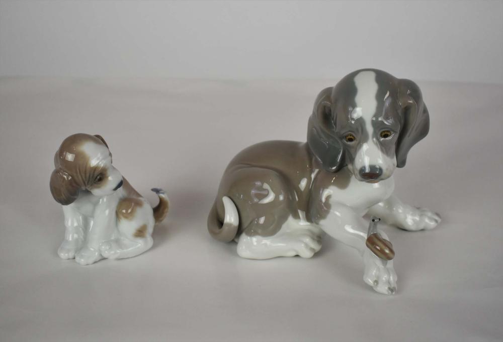 Appraisal: TWO LLADRO PORCELAIN DOGSThe underside of each impressed with various