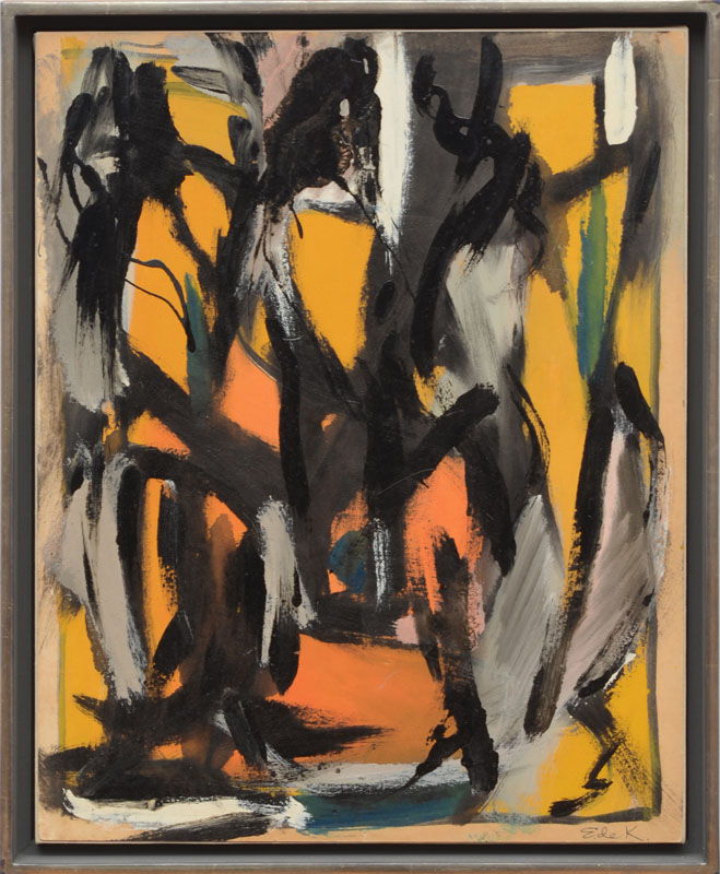 Appraisal: ELAINE DE KOONING - UNTITLED Enamel and oil on paper