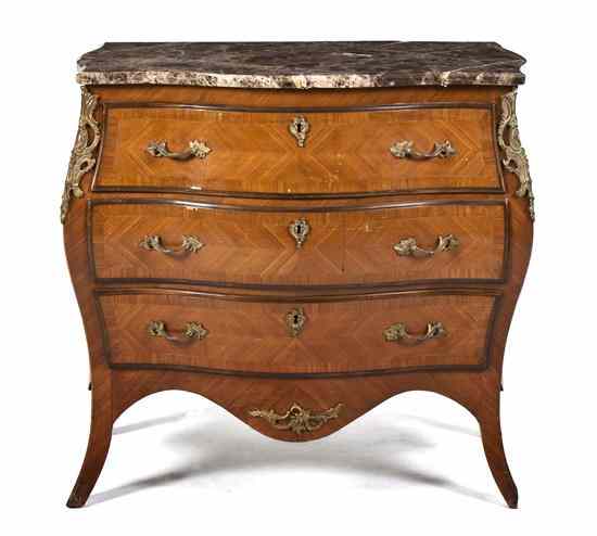 Appraisal: A Louis XV Style Bombe Form Commode having a serpentine