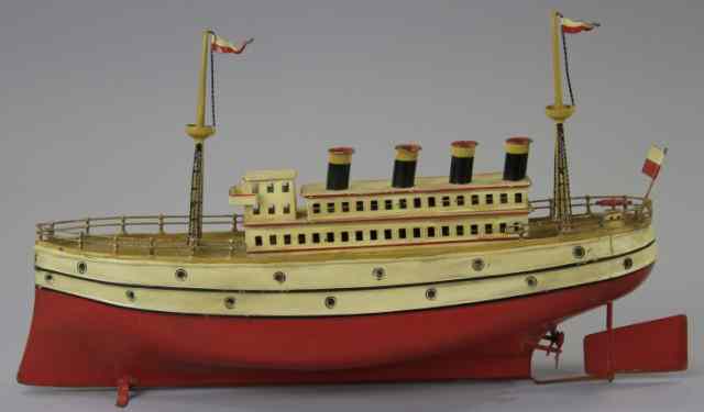 Appraisal: CARETTE OCEAN LINER Hand painted railed stern and bow done