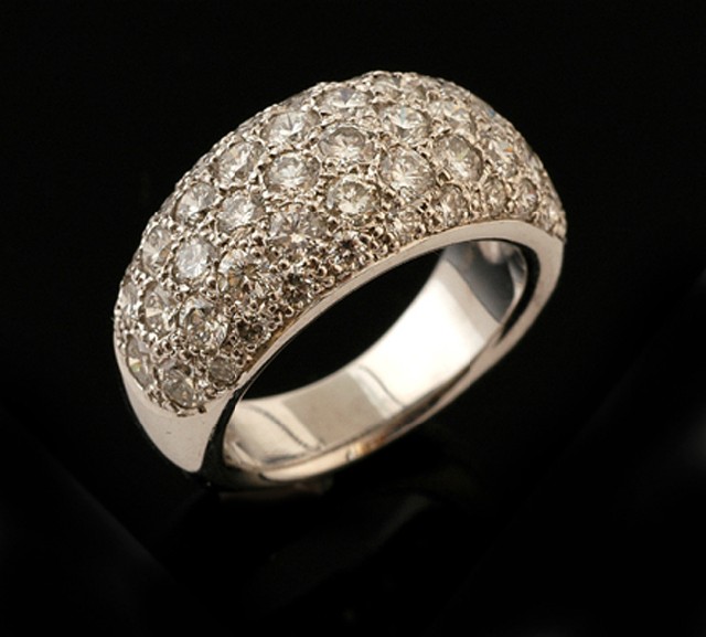 Appraisal: A diamond dress ring The five row pave set tapered